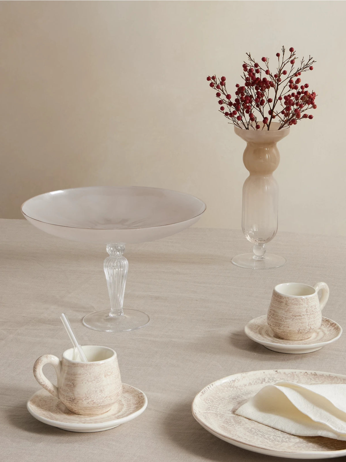 Image of Decor. Product name - Murano Glass Stand in Beige colour by brand - Brunello Cucinelli