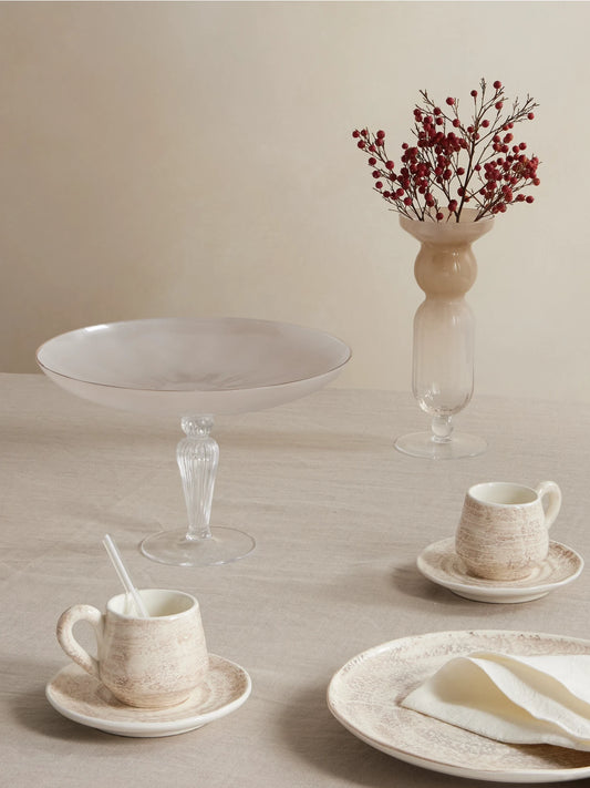 Image of Decor. Product name - Murano Glass Stand in Beige colour by brand - Brunello Cucinelli