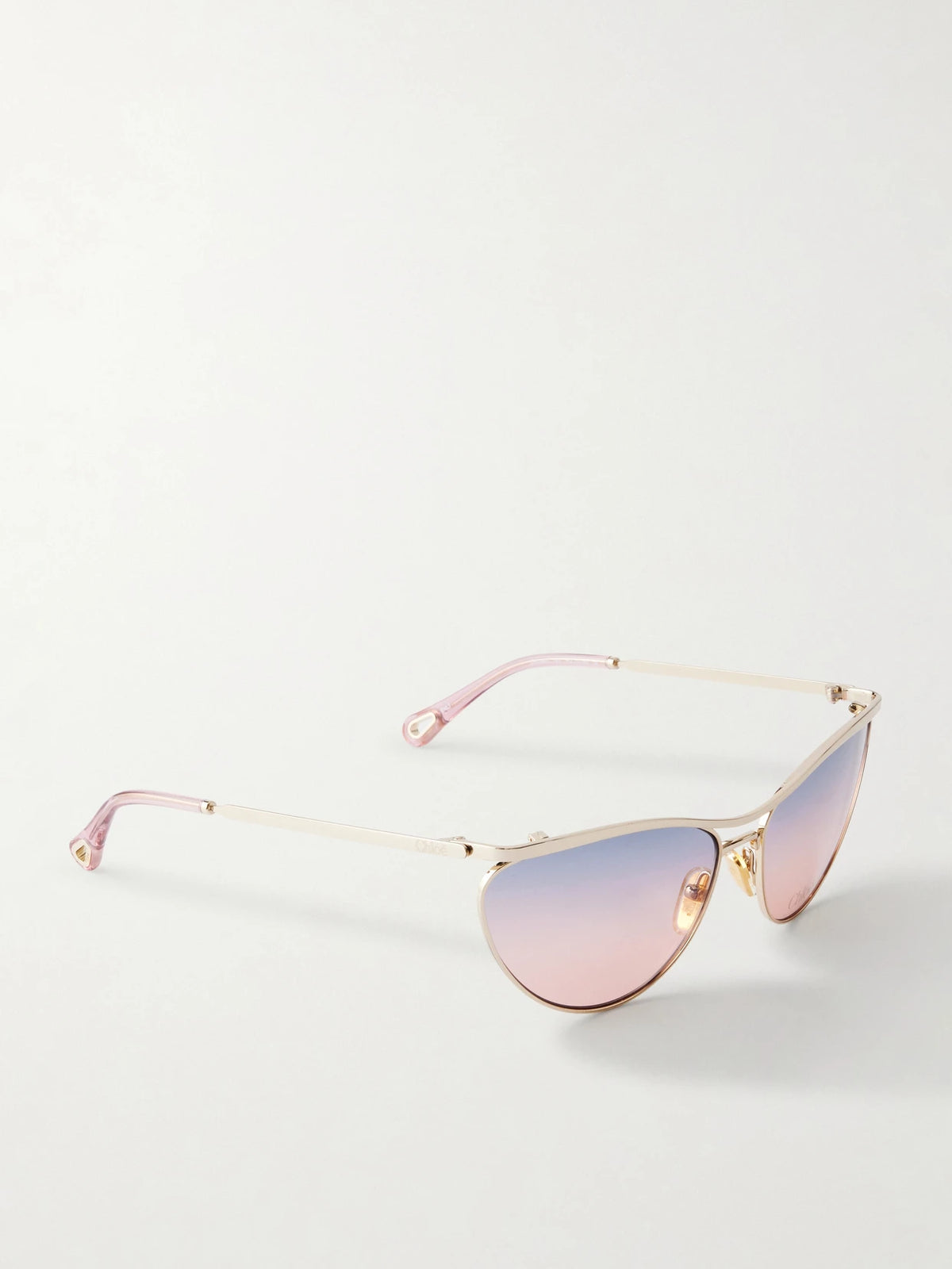 Chloé Aviator-style Gold-tone Sunglasses