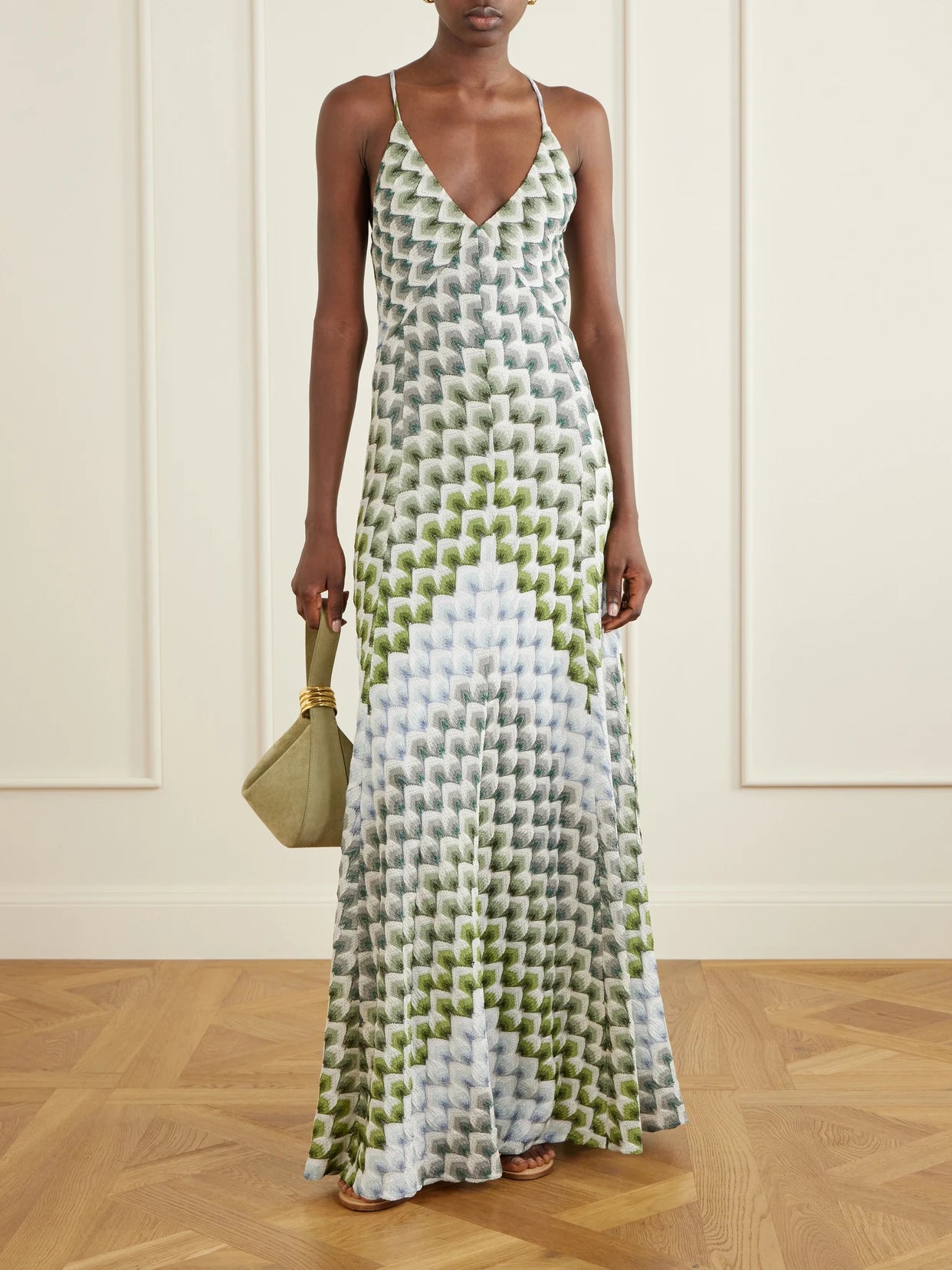 Image of Dresses. Product name - Paneled Crochet-knit Maxi Dress in Multi colour by brand - Missoni