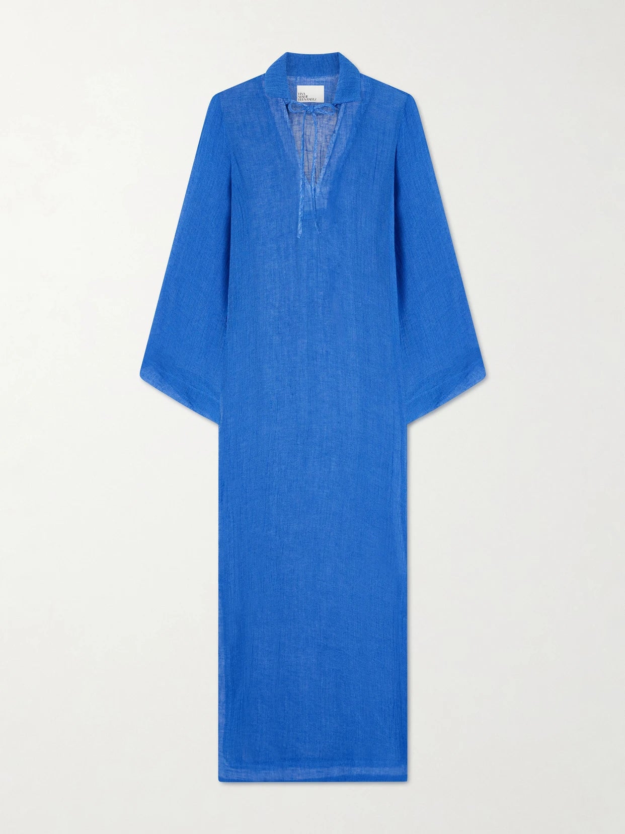 Image of Swimwear. Product name - Linen-blend Coverup in Blue colour by brand - Lisa Marie Fernandez