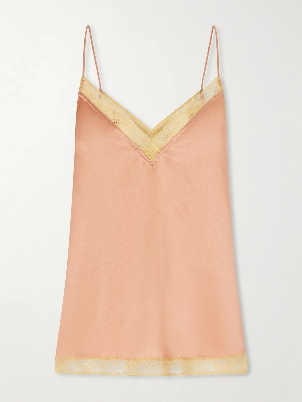 Image of Lingerie. Product name - Instant Lace-trimmed Silk-satin Camisole in Pink colour by brand - Eres