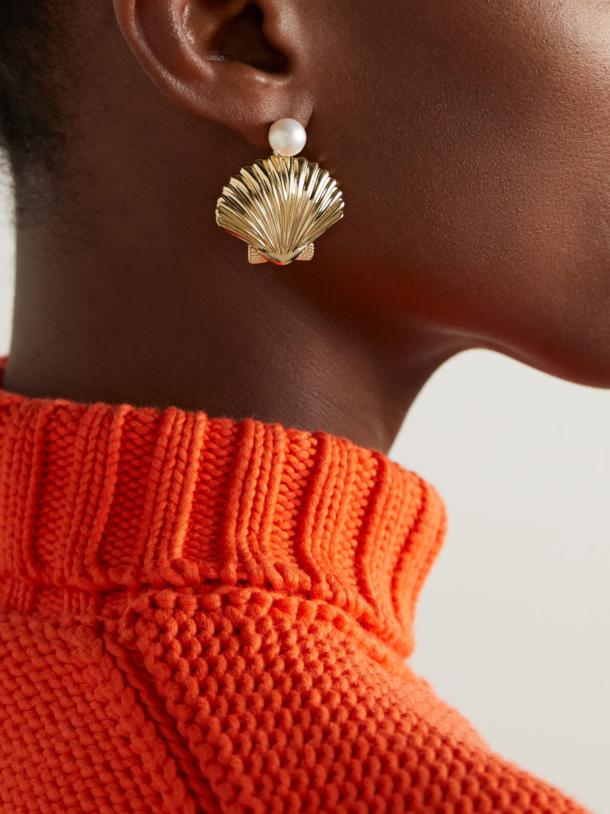 Image of Earrings. Product name - Venus 14-karat Gold Pearl Earrings in Multi colour by brand - Mateo