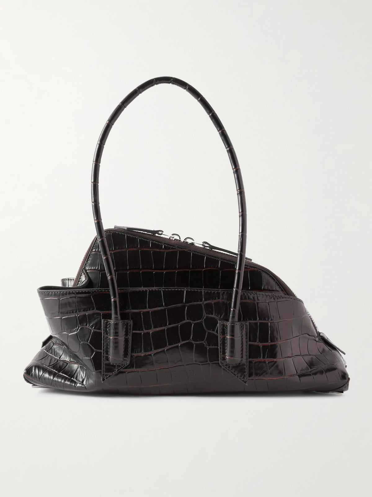 La Passeggiata Small Asymmetric Croc-effect Leather Tote