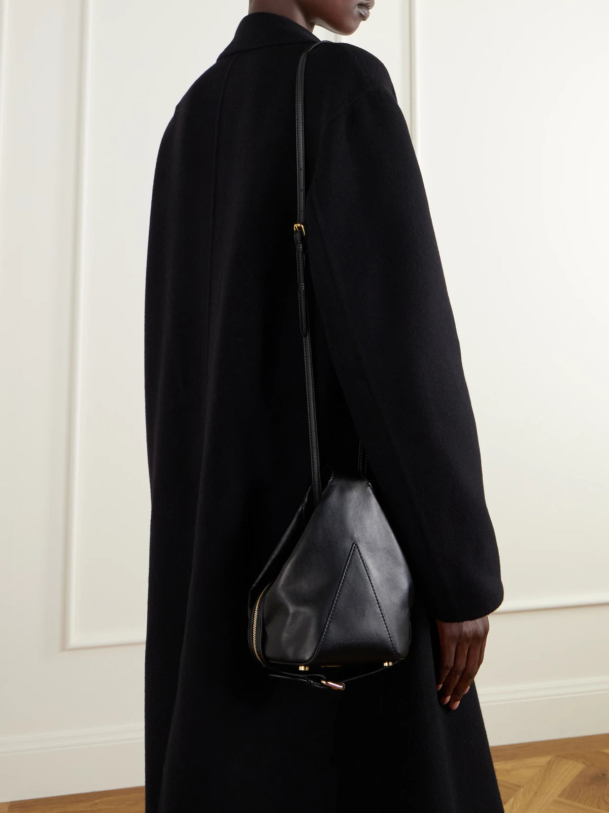 Image of Bags. Product name - Appaloosa Tiny Vegan Material Shoulder Bag in Black colour by brand - Stella McCartney