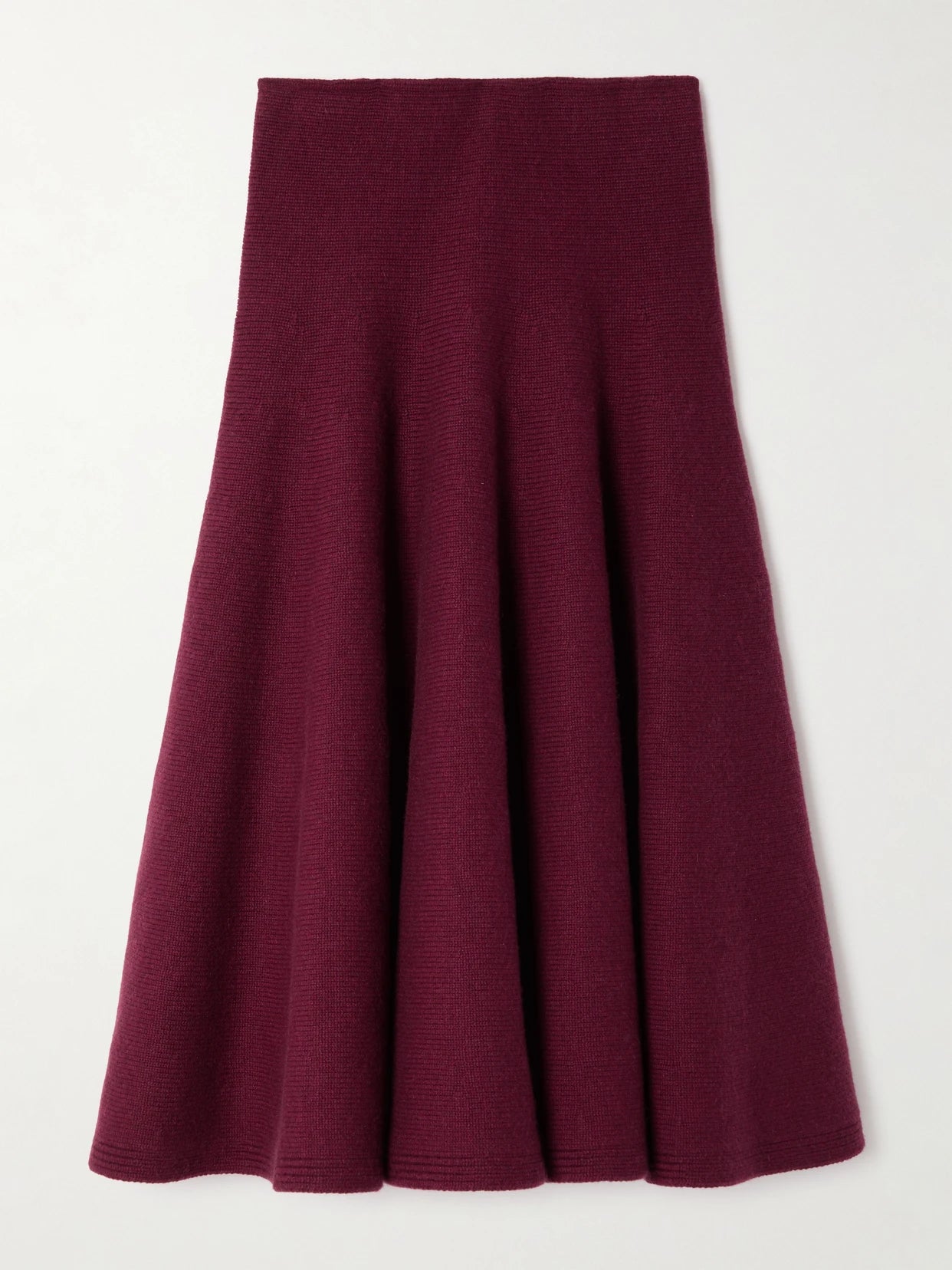 Pleated Knitted Cashmere-blend Midi Skirt