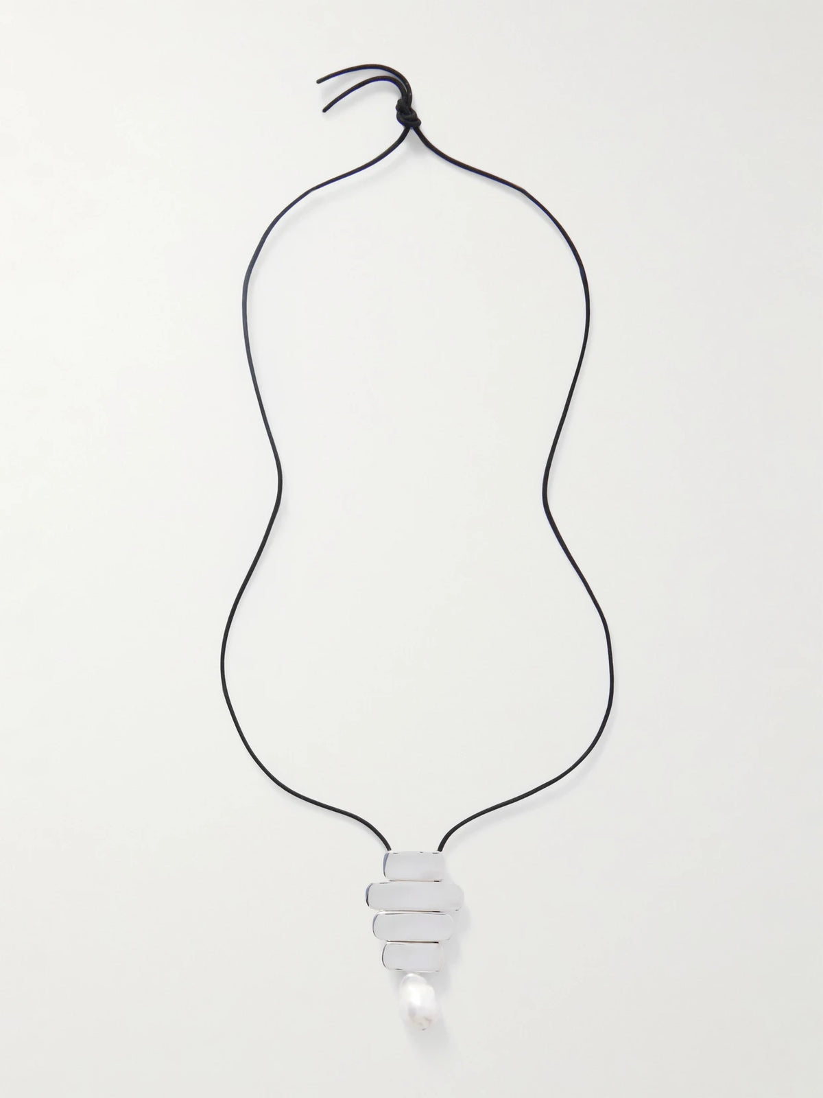Baroque Ilona Recycled Sterling Silver, Suede And Pearl Necklace