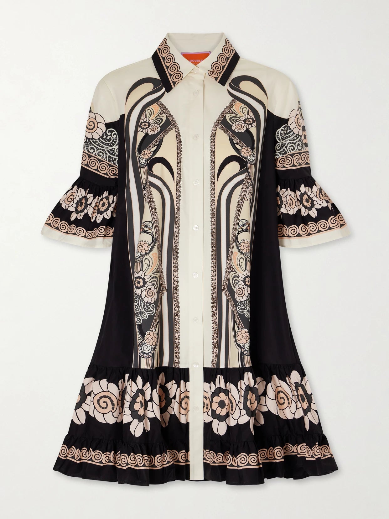 Choux Patterned Cotton-poplin Mini Dress