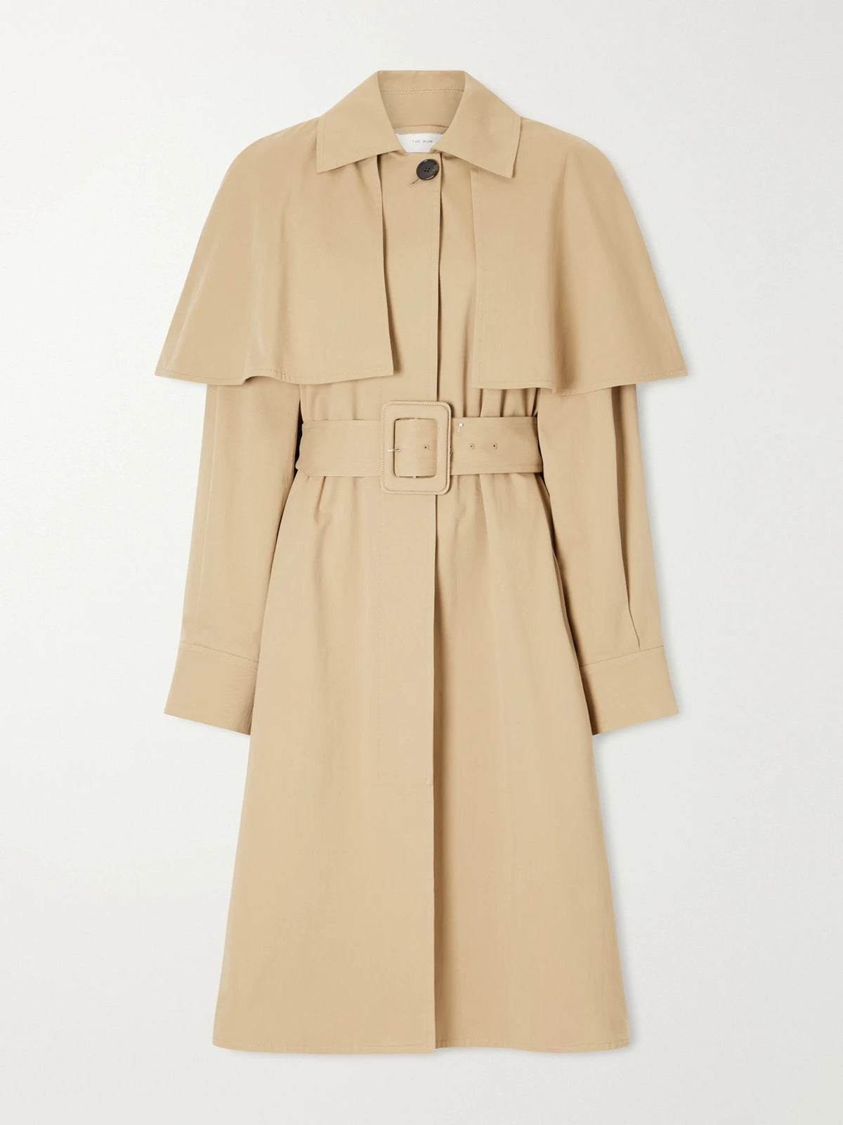 The Row Ayana Belted Cape-detailed Cotton-twill Trench Coat