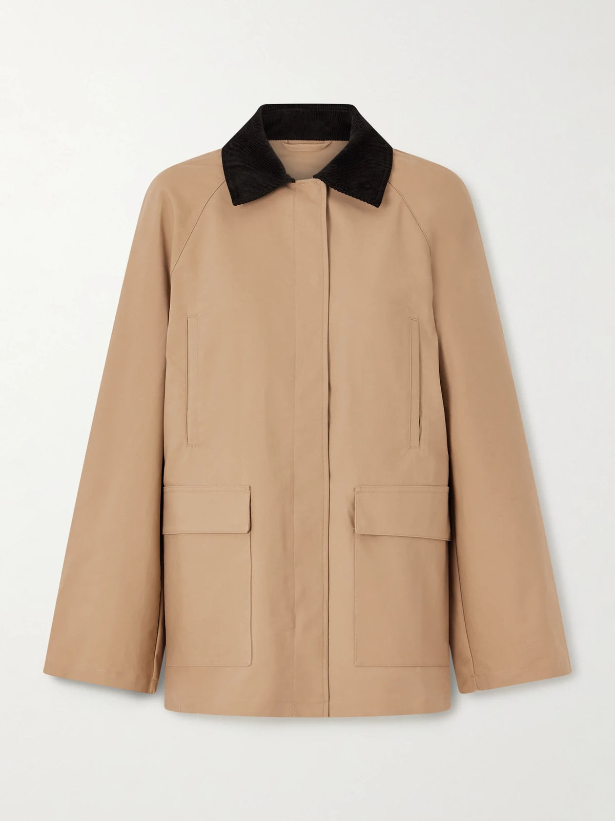 Summer Country Corduroy-trimmed Coated-canvas Jacket