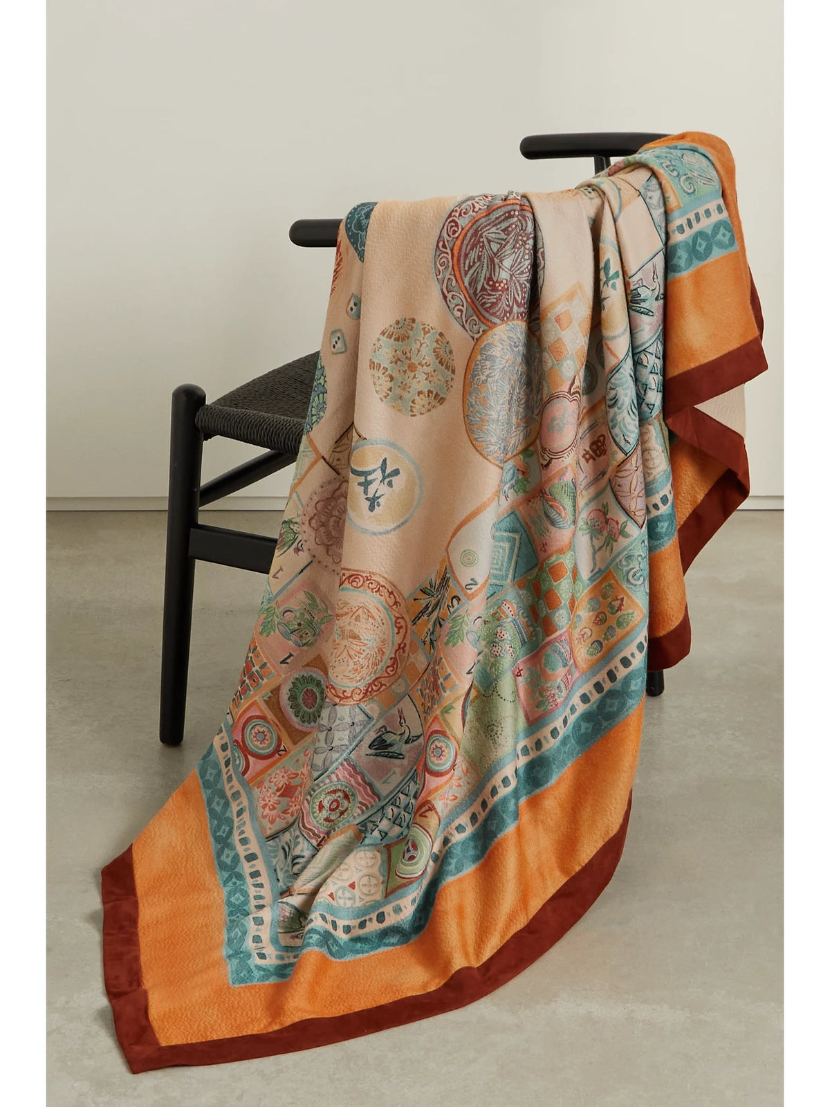 Suede-trimmed Brushed-cashmere Throw