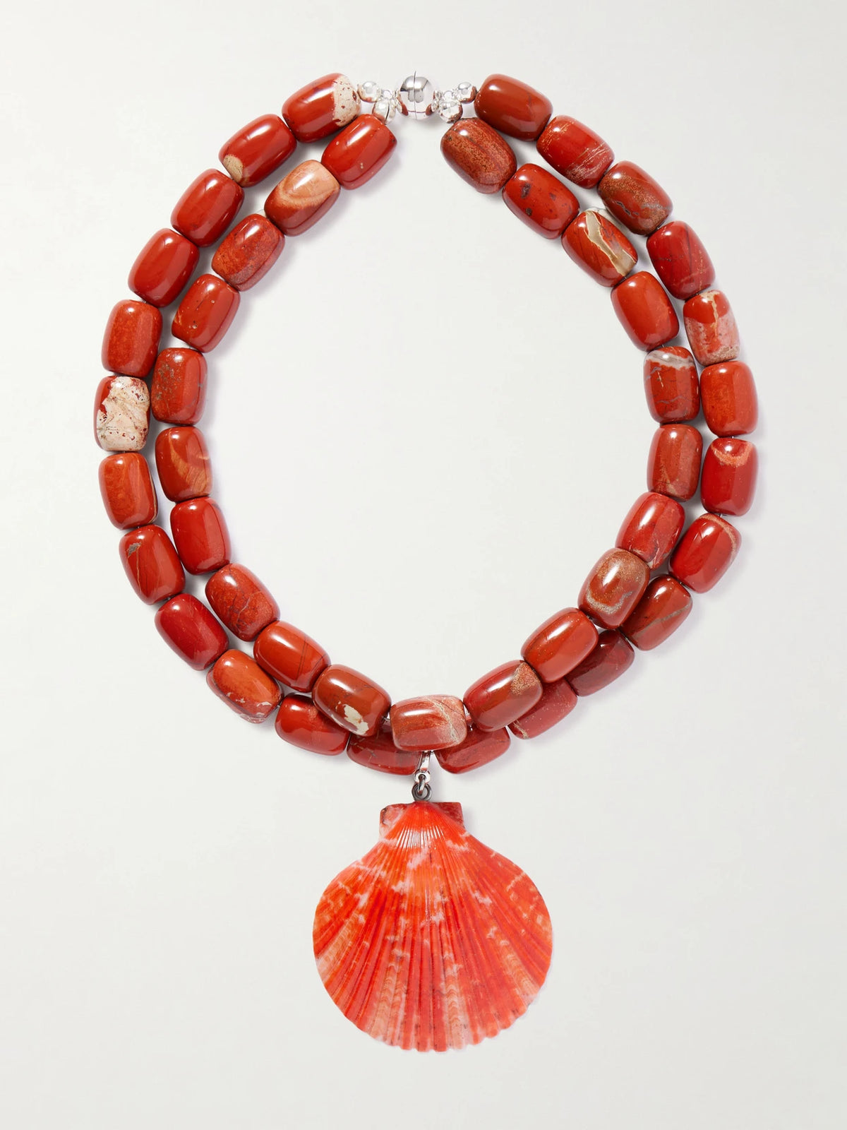 Luma Silver-tone, Jasper, Resin And Shell Necklace