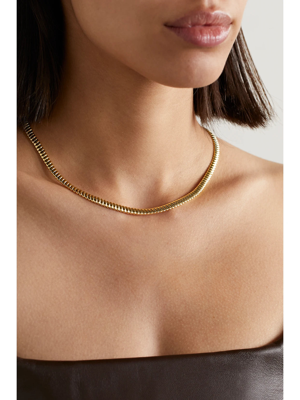 Image of Necklaces. Product name - Zoe 18-karat Gold Choker in Multi colour by brand - Anita Ko