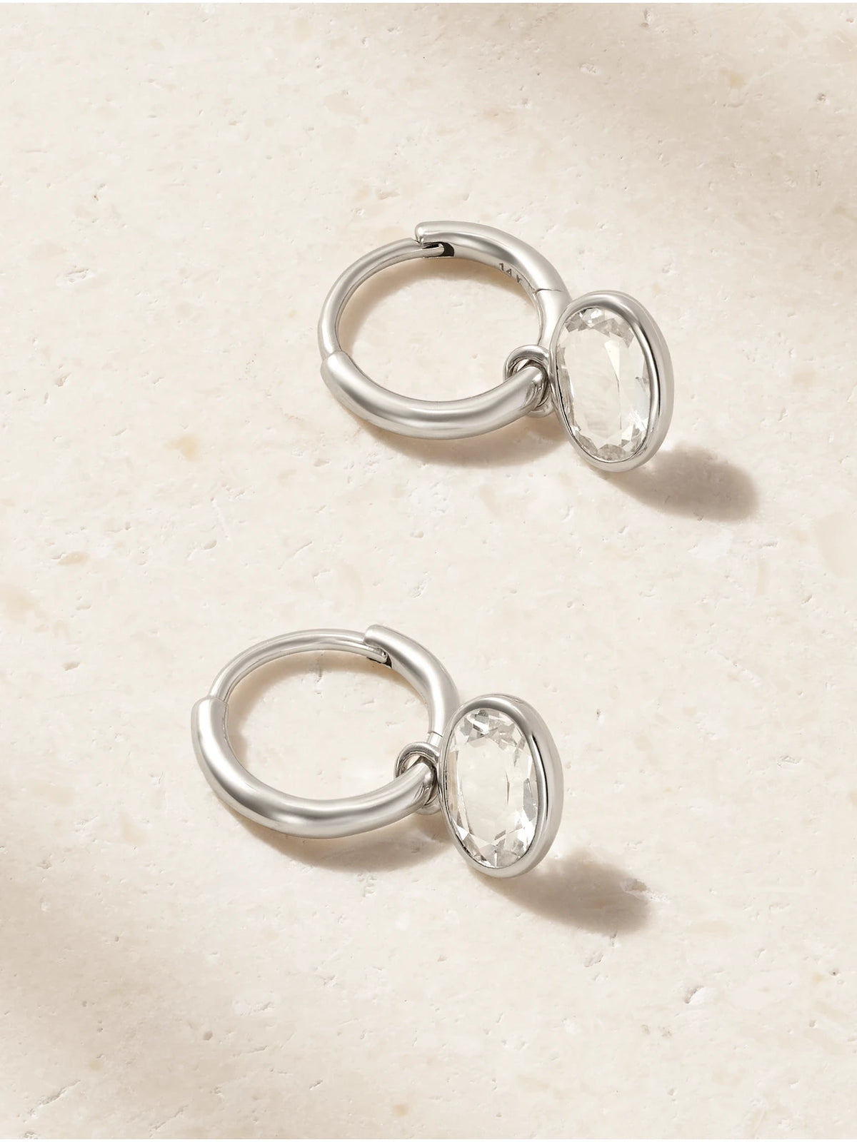 By Pariah Orbit 14-karat Recycled White Gold Topaz Earrings
