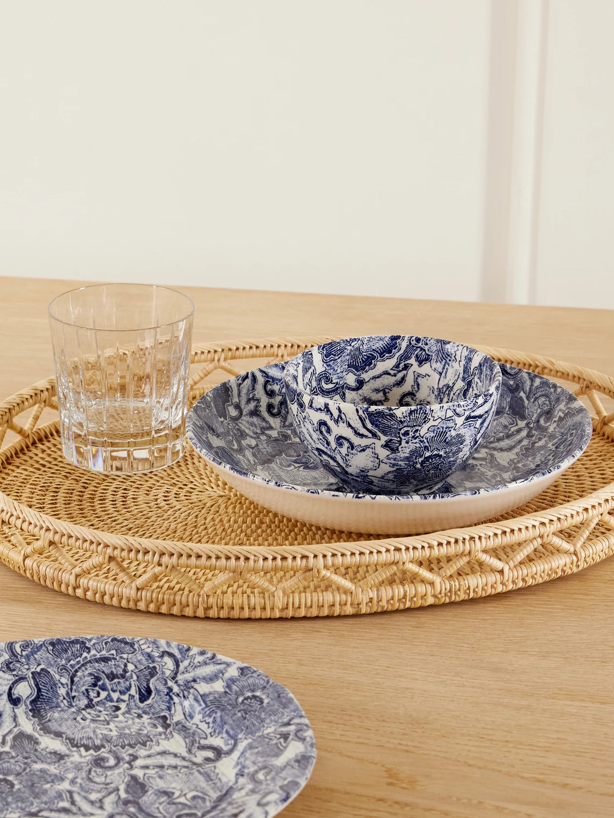 Image of Tableware. Product name - + Burleigh Faded Peony Set Of Two Painted Earthenware Bowl And Plate in Multi colour by brand - Ralph Lauren Home