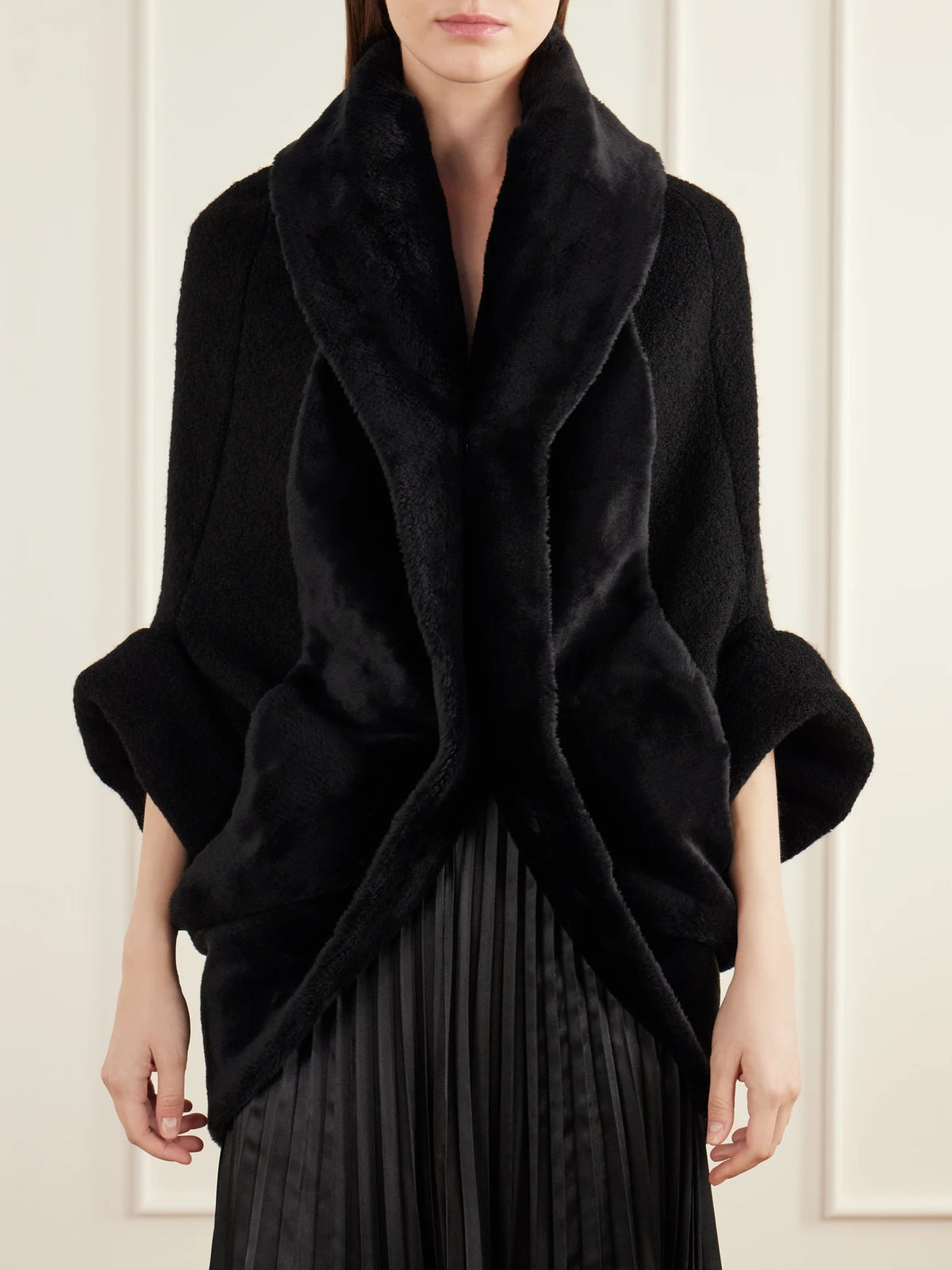 Junya Watanabe Plush-trimmed Wool-blend Felt Jacket