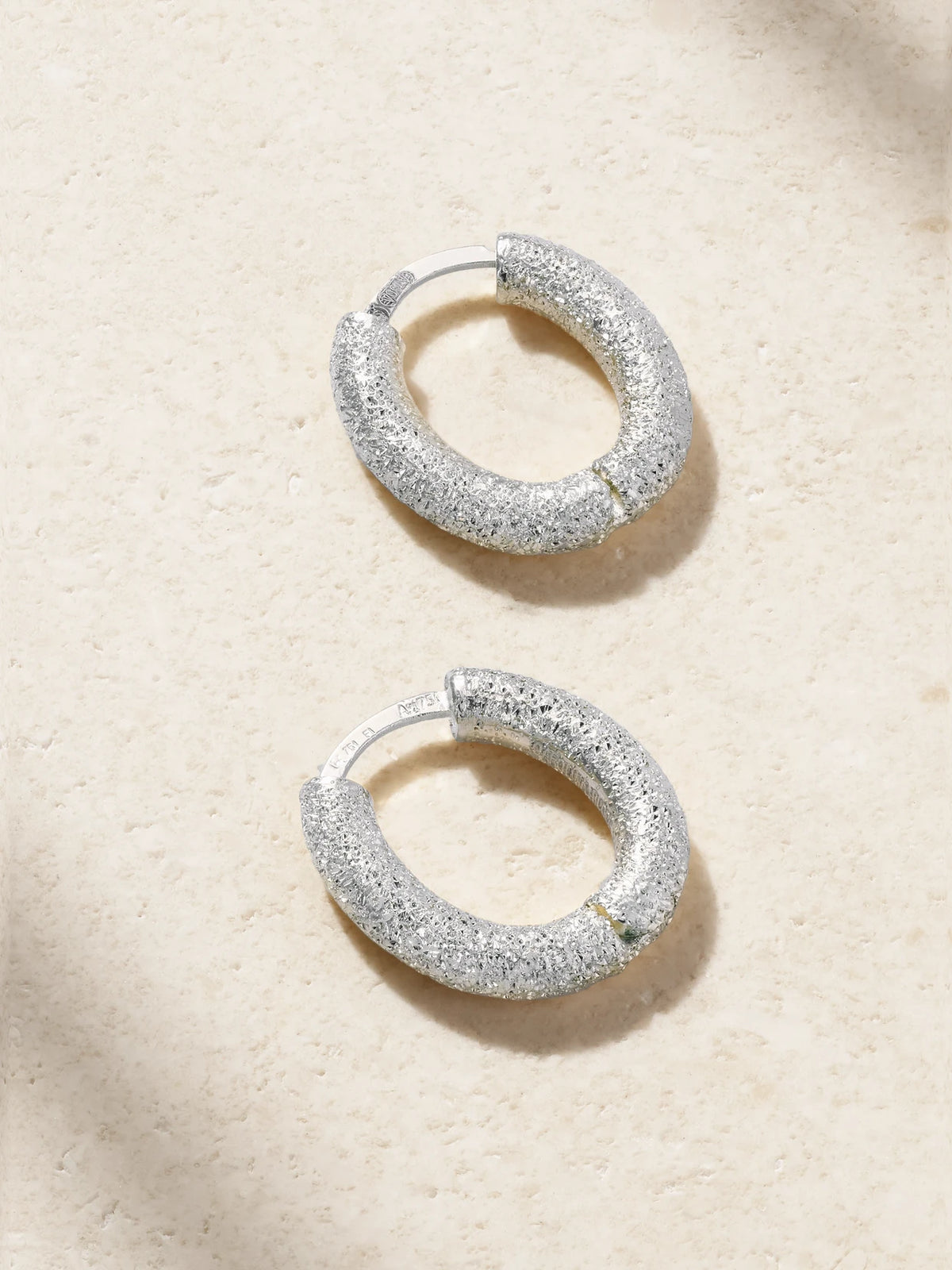 Florentine Finish 18-karat White Gold Hoop Earrings