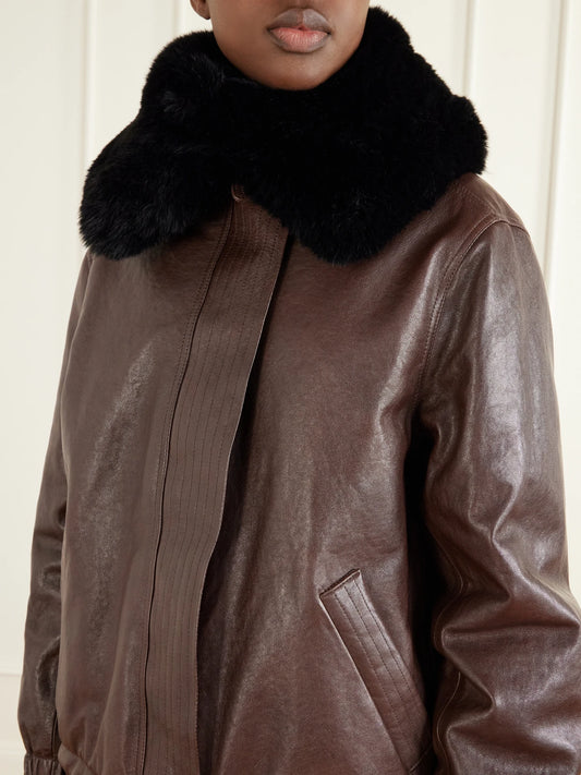 Image of Scarves & Shawls. Product name - Plush Scarf in Black colour by brand - Magda Butrym