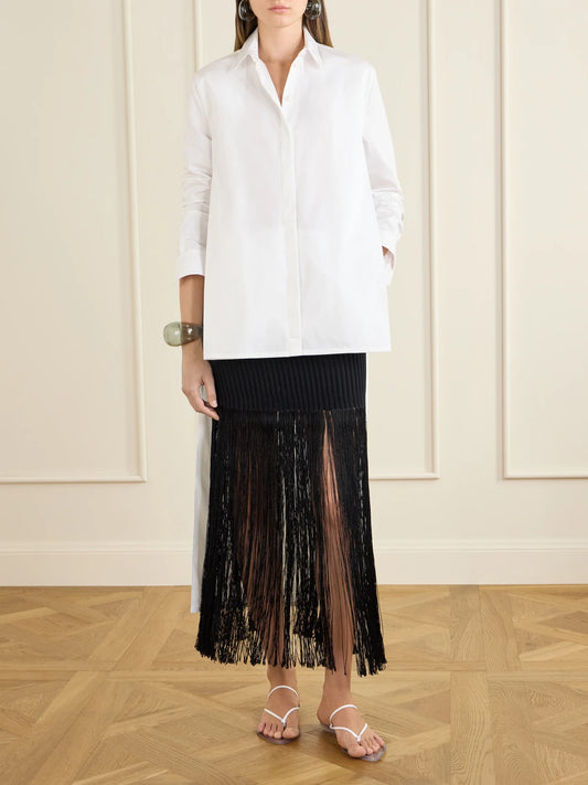 Asymmetric Cotton Poplin Shirt