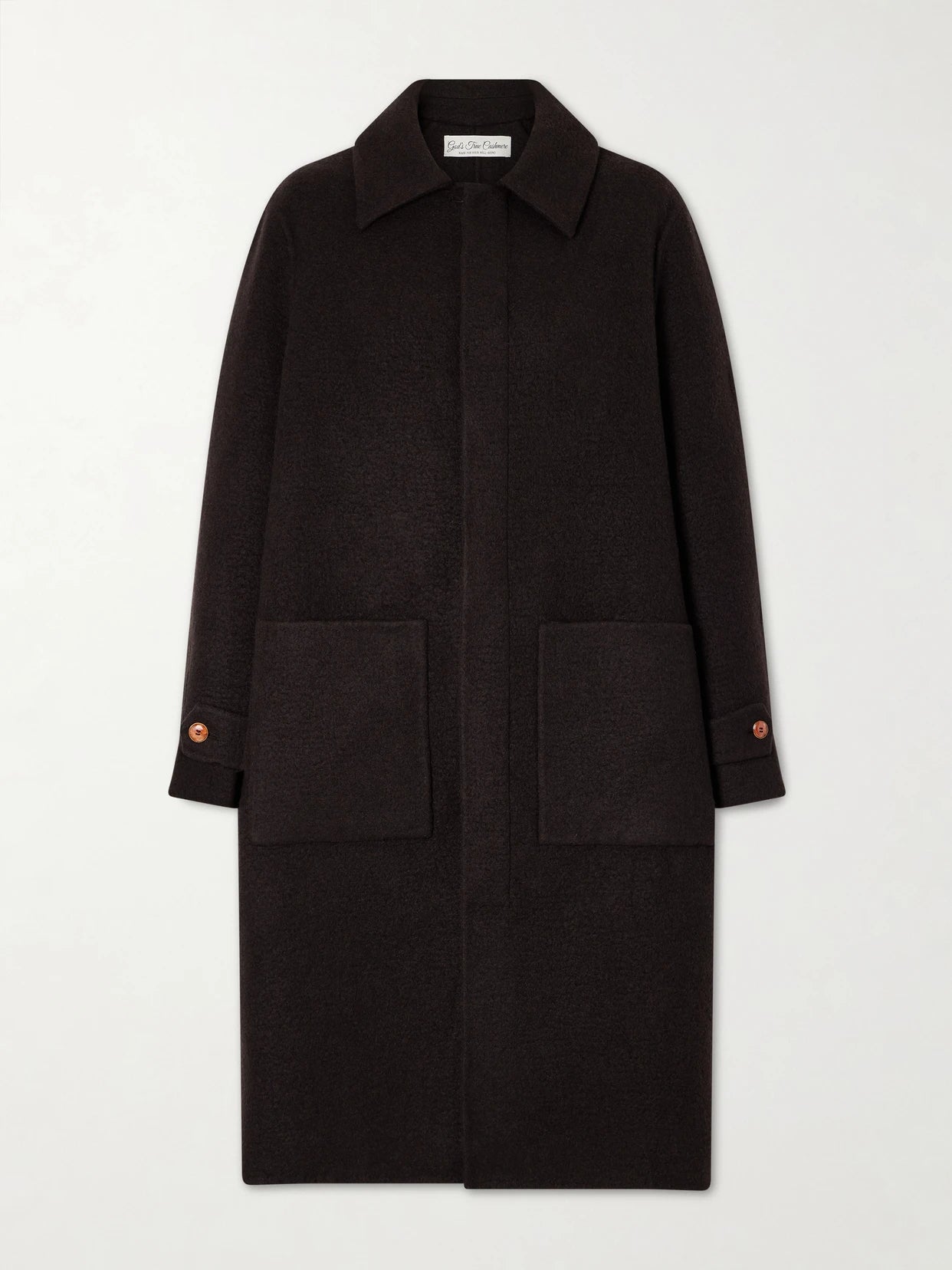 Image of Coats & Jackets. Product name - Angel Cashmere And Wool-blend Coat in Brown colour by brand - God's True Cashmere