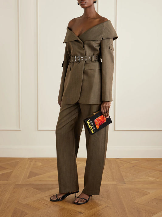 Olympia Le-Tan Negroni Appliquéd Embroidered Canvas Clutch
