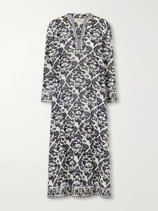 Emporio Sirenuse Giada Printed Cotton Midi Dress