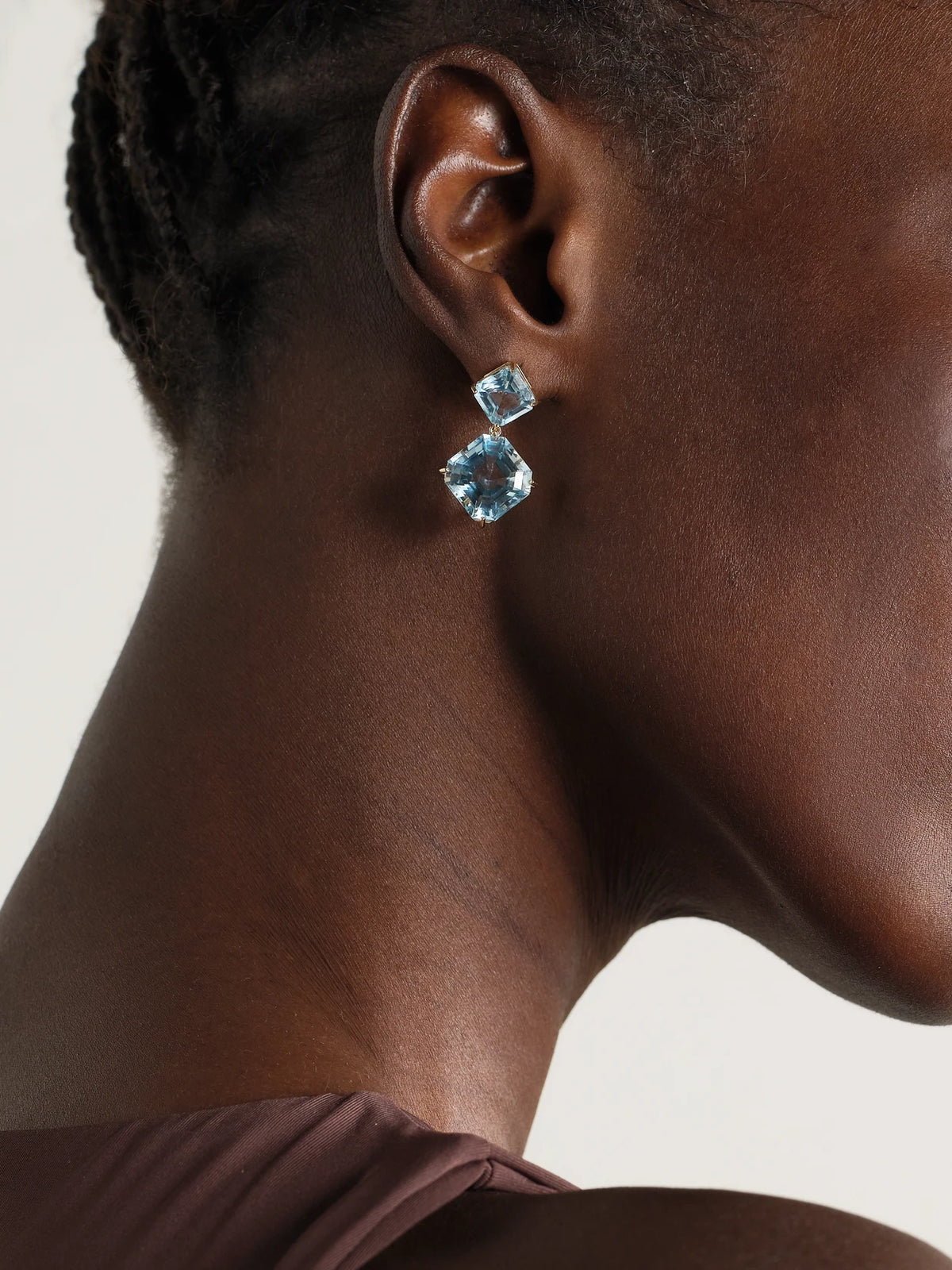 Image of Earrings. Product name - 14-karat Gold Topaz Earrings in Multi colour by brand - Mateo
