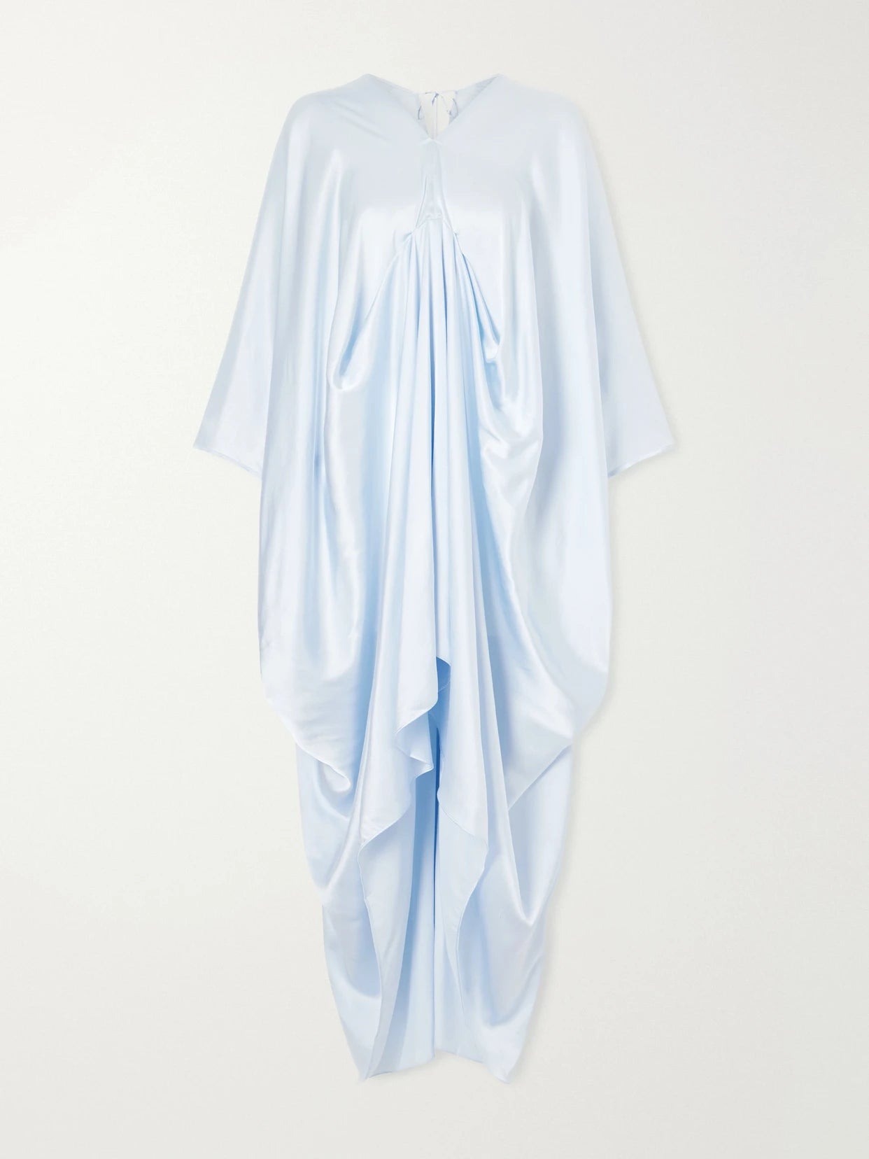 Image of Dresses. Product name - Draped Silk-satin Kaftan in Blue colour by brand - Camilla