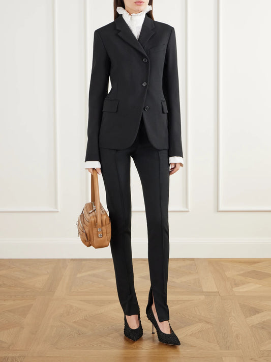 Image of Coats & Jackets. Product name - Asymmetric Twill Blazer in Black colour by brand - Acne Studios