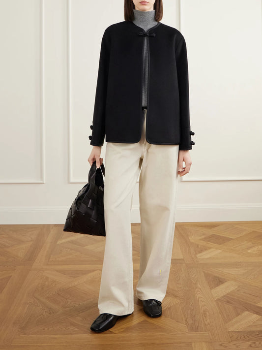 Image of Coats & Jackets. Product name - Wool And Cashmere-blend Jacket in Black colour by brand - RÓHE