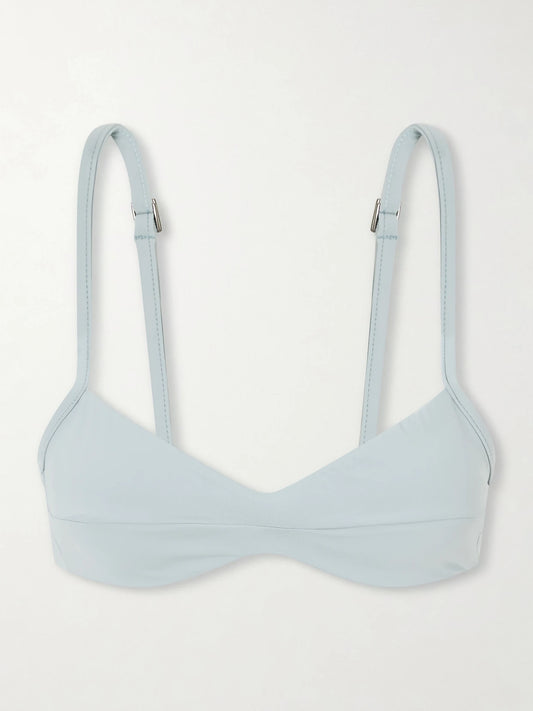Image of Swimwear. Product name - Monica Stretch-jersey Bikini Top in Blue colour by brand - Haight