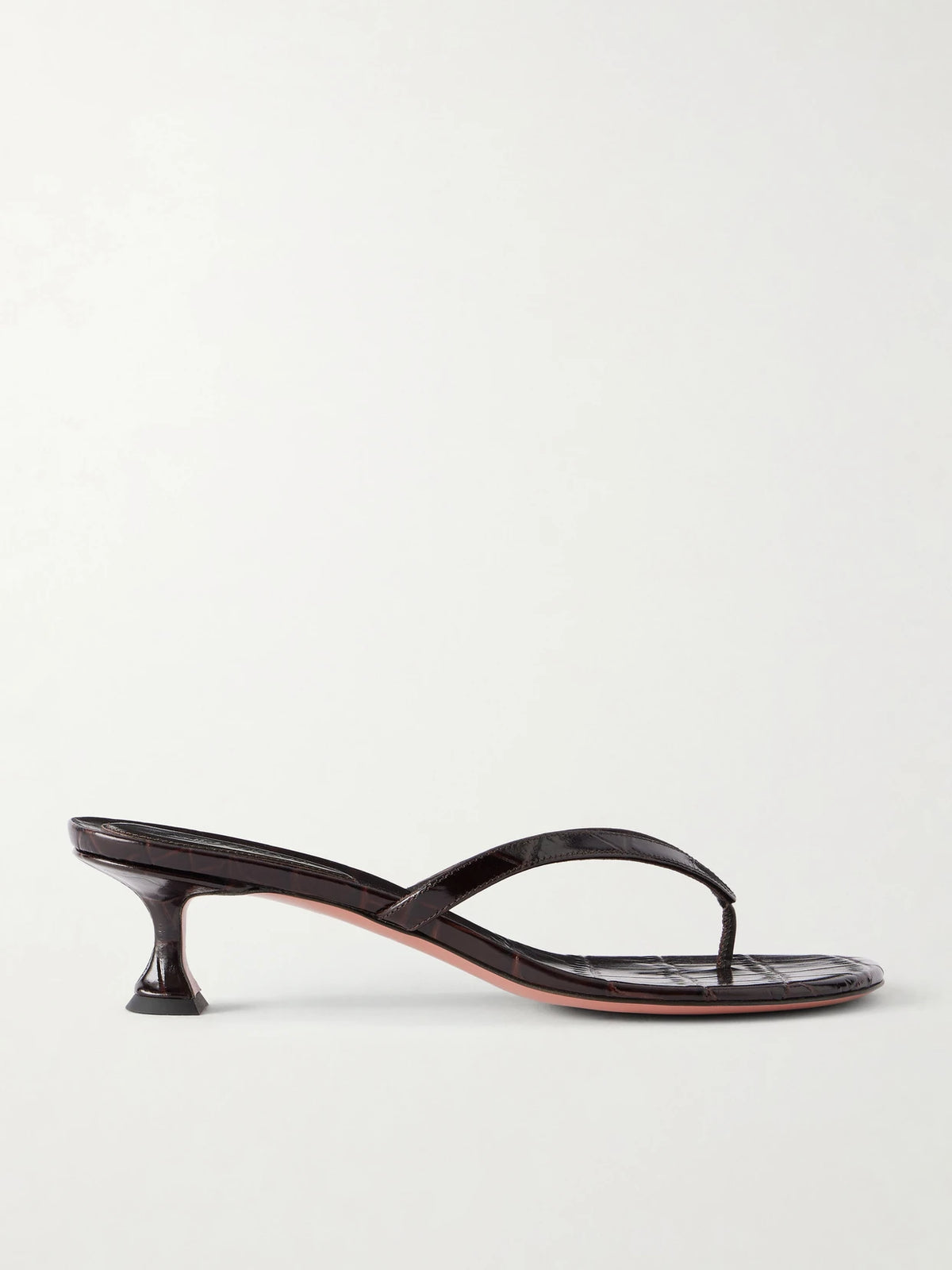 Juliette 45 Croc-effect Leather Thong Sandals