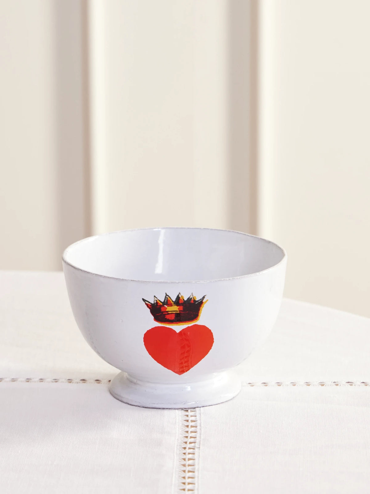+ John Derian Crowned Heart Ceramic Bowl