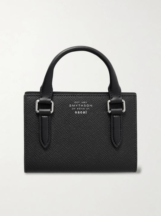 Smythson + Sacai Textured-leather Passport Holder