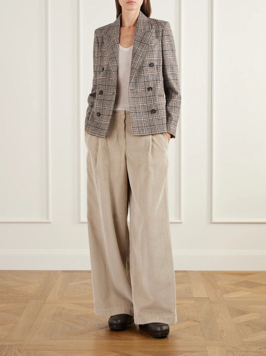 Image of Flats. Product name - Monili-embellished Shearling-trimmed Leather Clogs in Dark brown colour by brand - Brunello Cucinelli