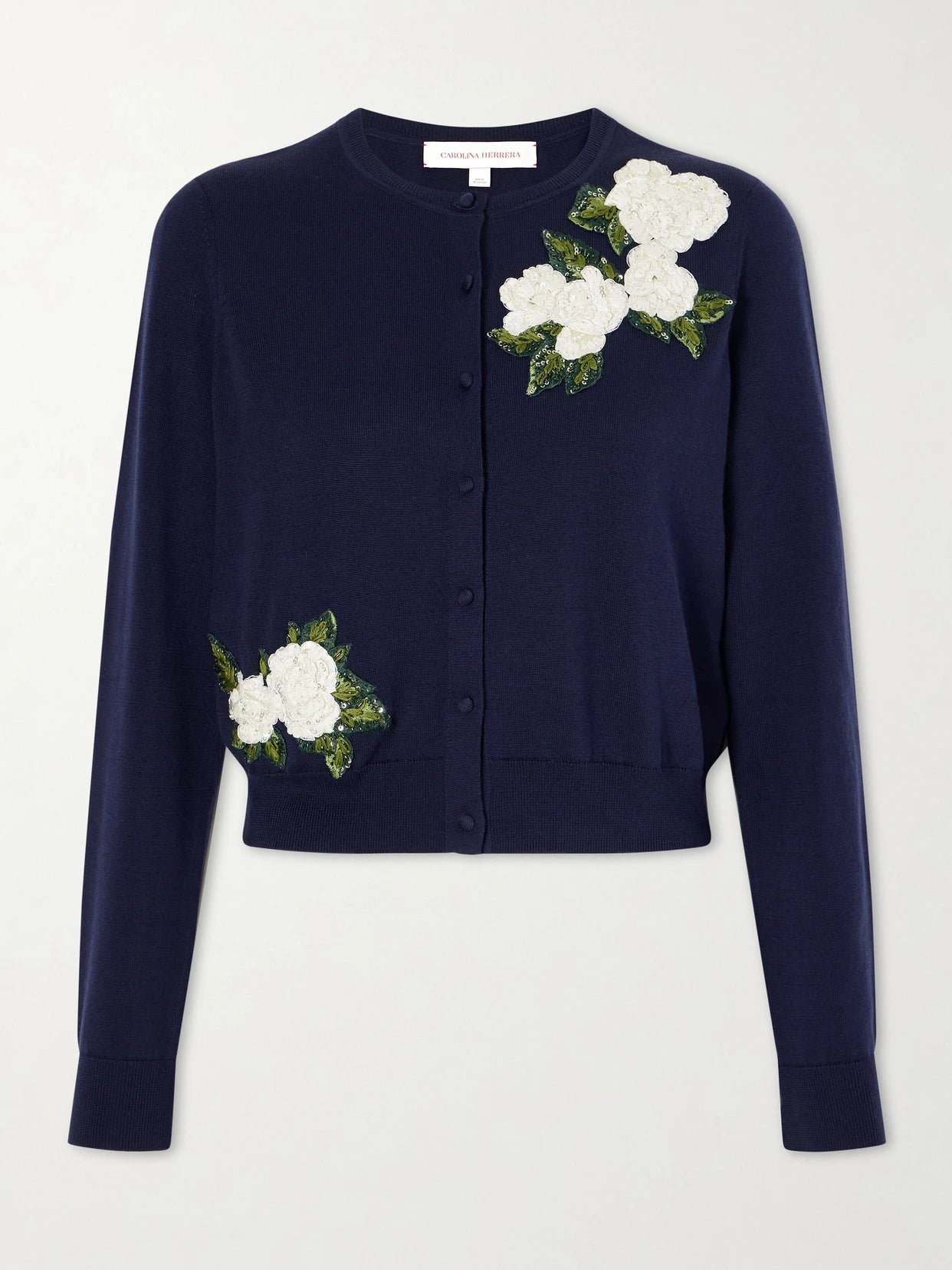 Floral-embellished Silk And Cotton-blend Cardigan
