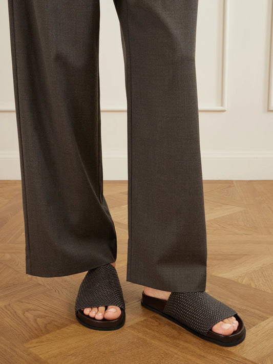 A Emery Luca Woven Leather Slides
