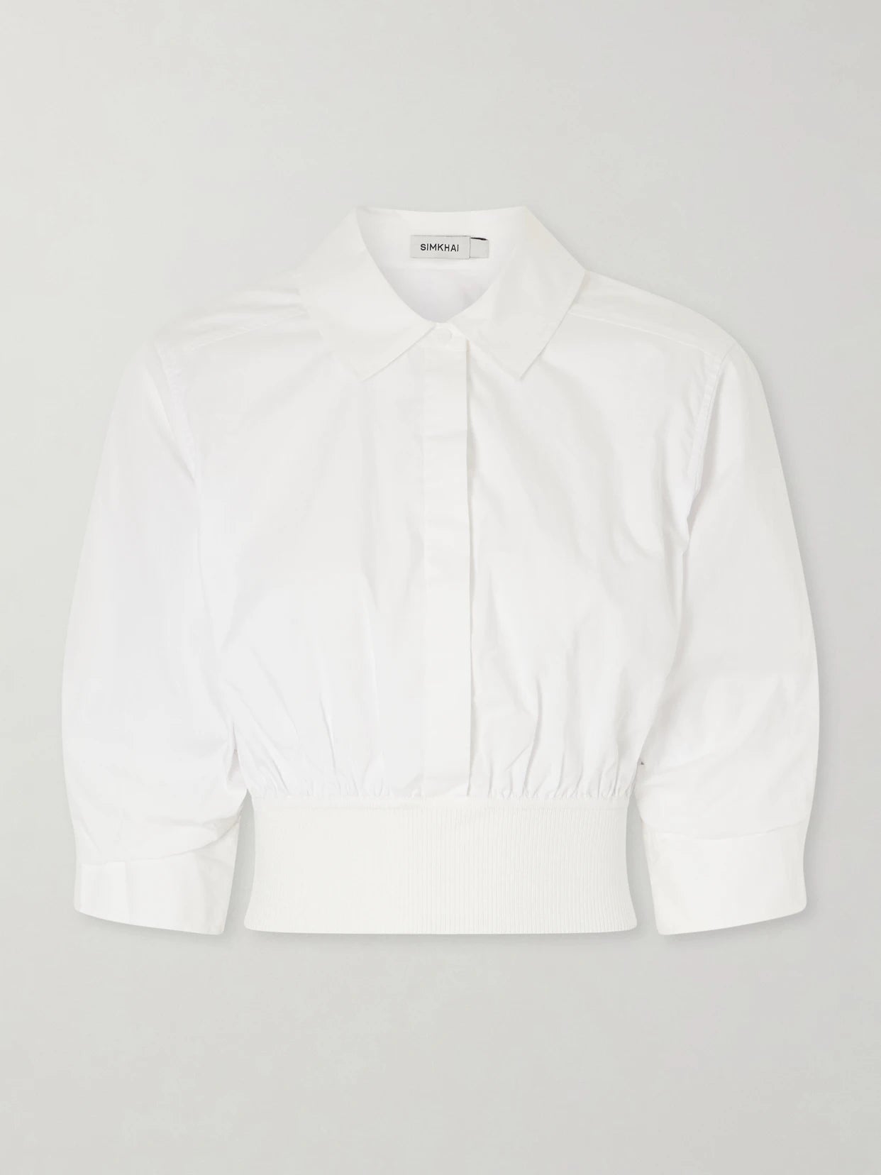 Stiles Gathered Cotton-poplin Shirt