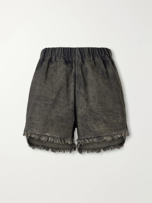 Rick Owens Frayed Denim Shorts