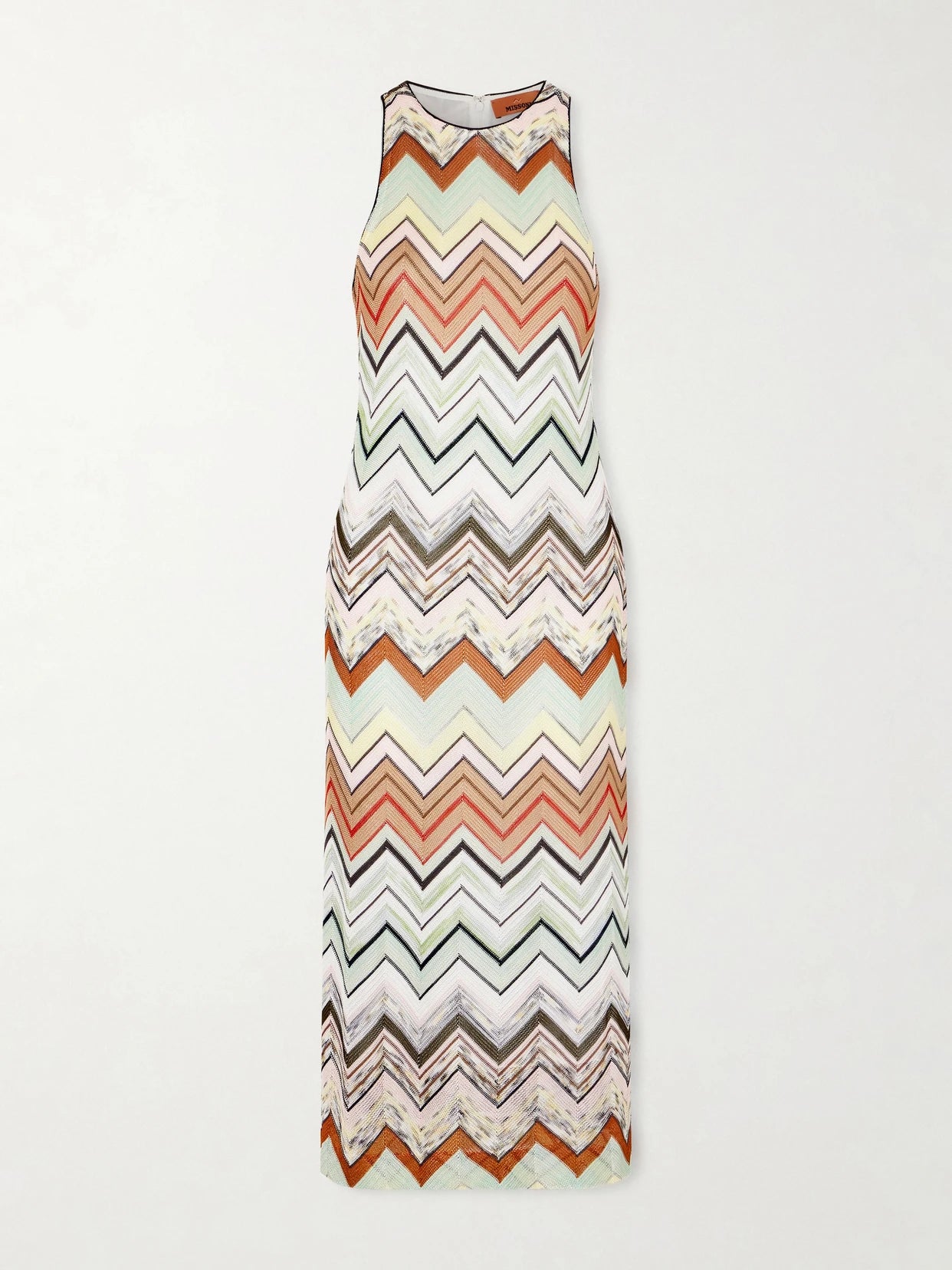 Image of Dresses. Product name - Striped Crochet-knit Midi Dress in White colour by brand - Missoni