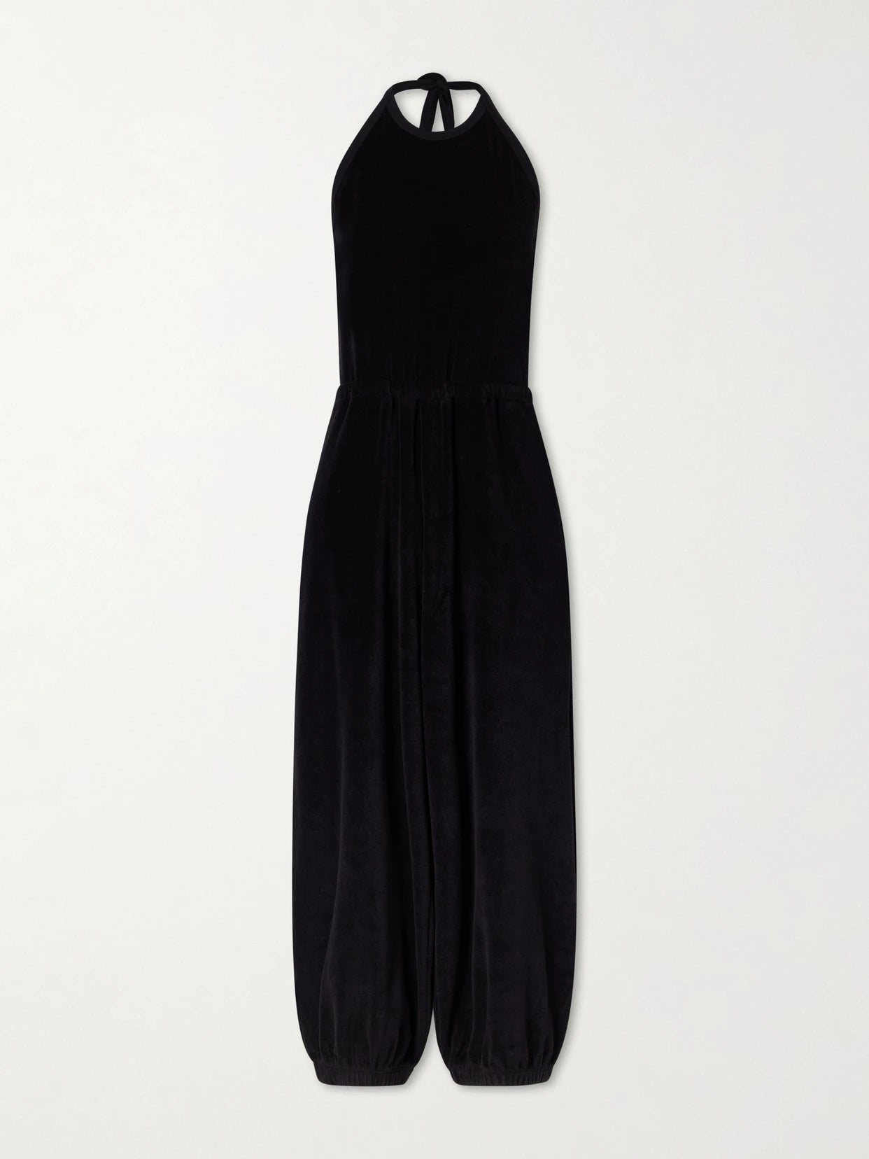 Anna Cotton-blend Terry Halterneck Jumpsuit