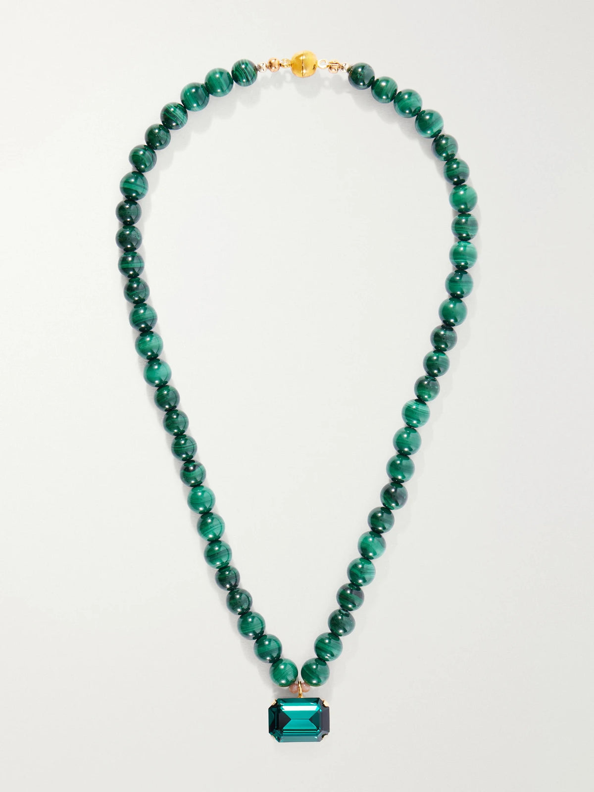 Jennifer Behr Sidonie Gold-tone Malachite And Crystal Necklace