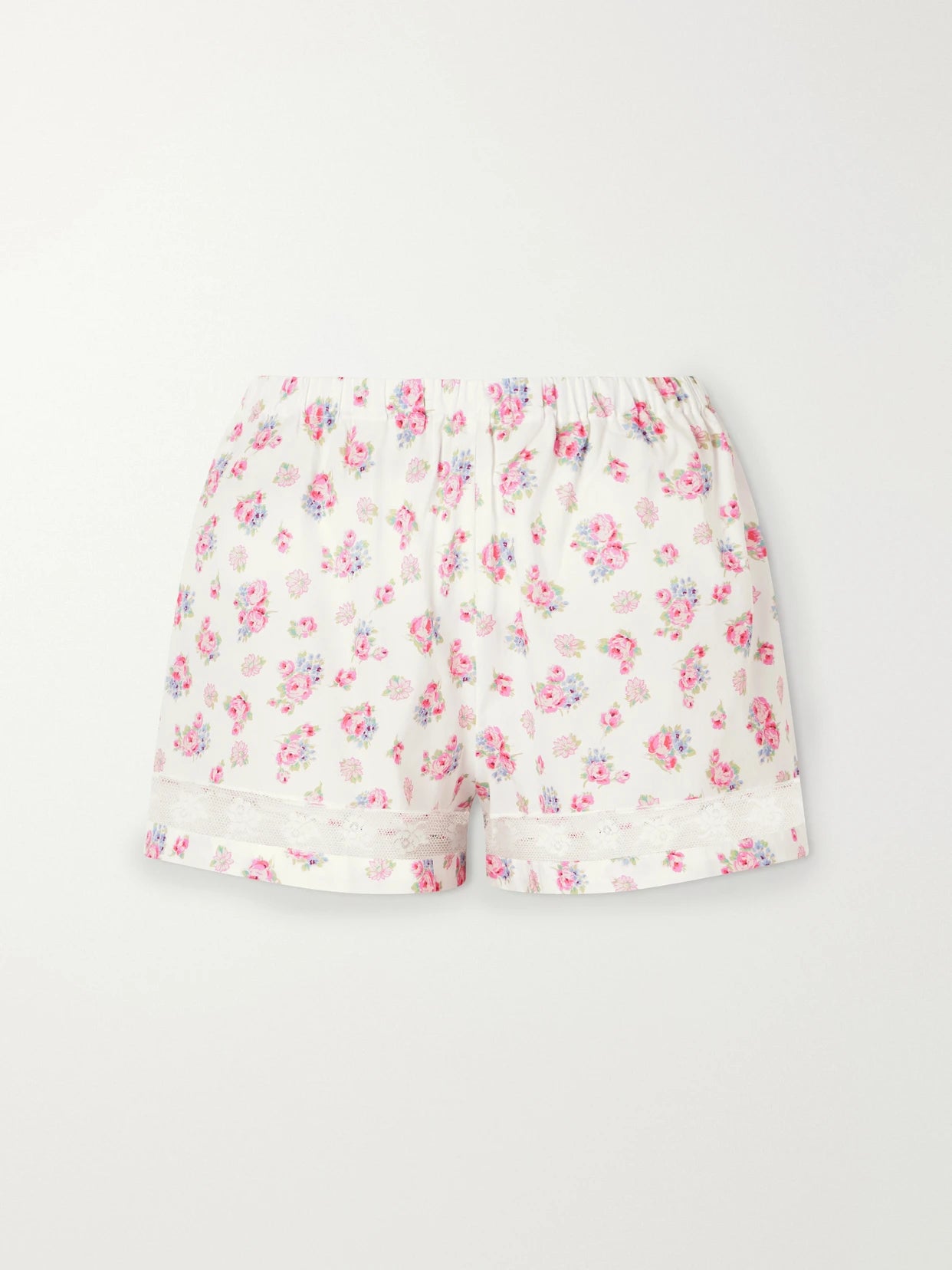Rosita Lace-trimmed Floral-print Cotton Shorts