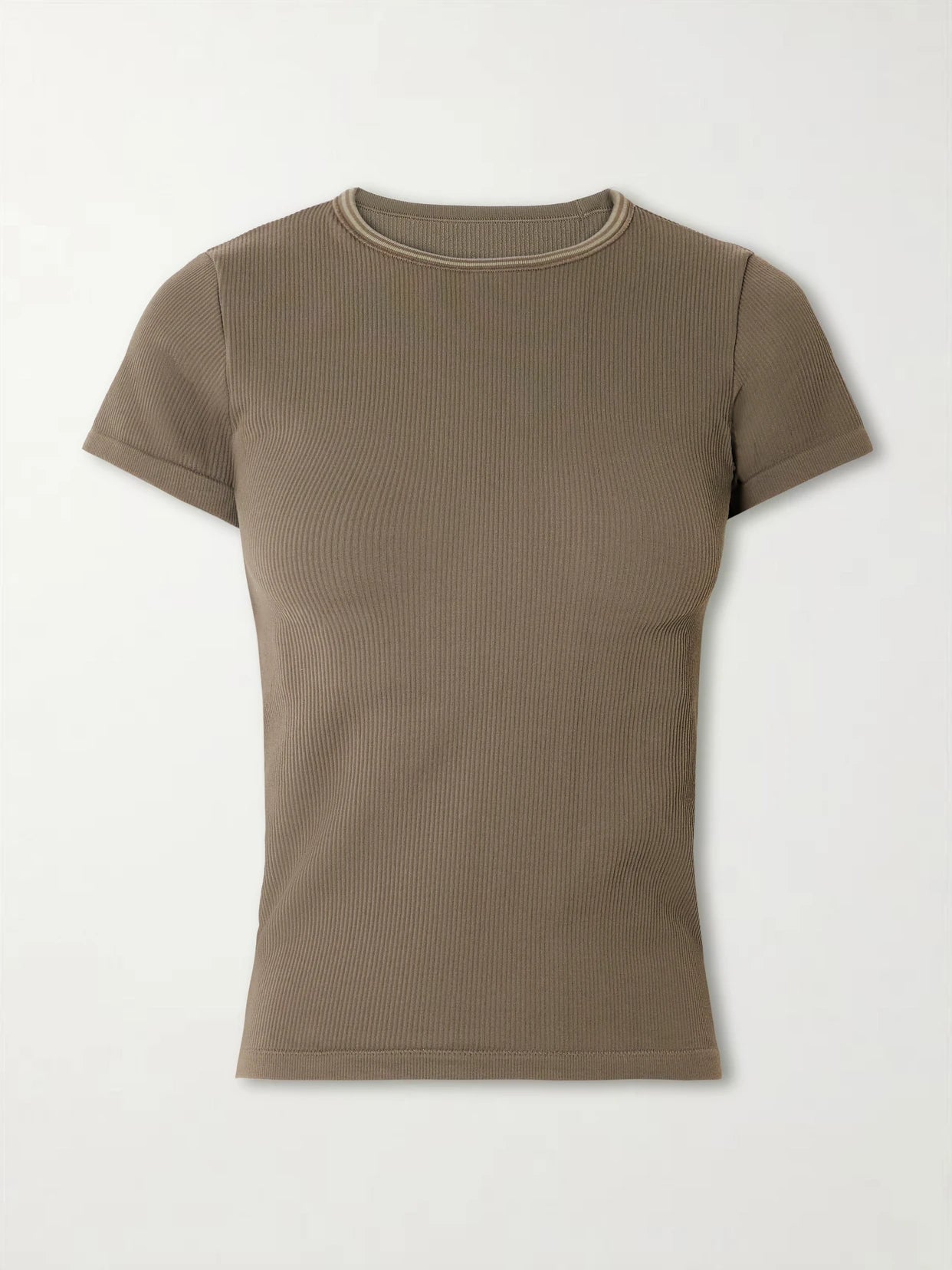 + Nike Ribbed Seamless Baby Tee - Dusty Oakmoss
