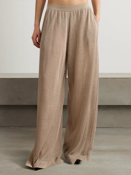 Linen And Silk-blend Pants