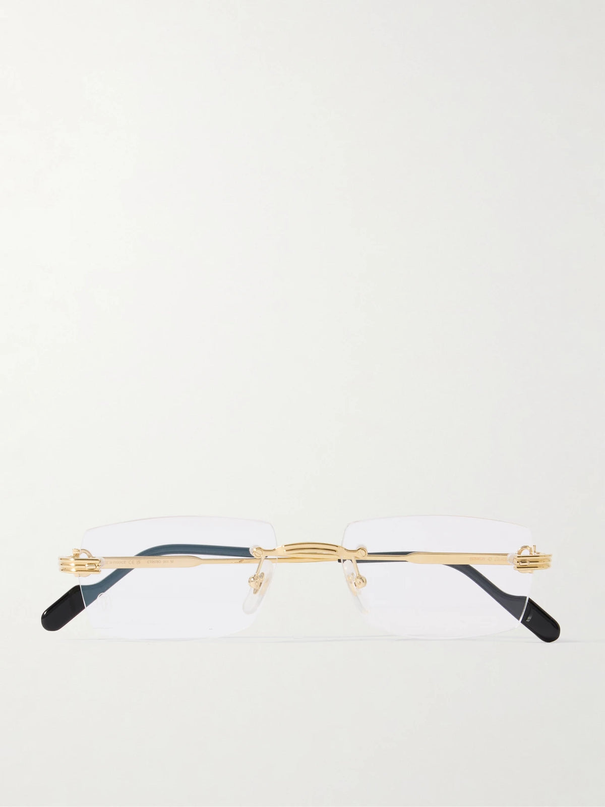 Eyewear Première De Cartier Rimless Rectangle-frame Gold-tone Optical Glasses