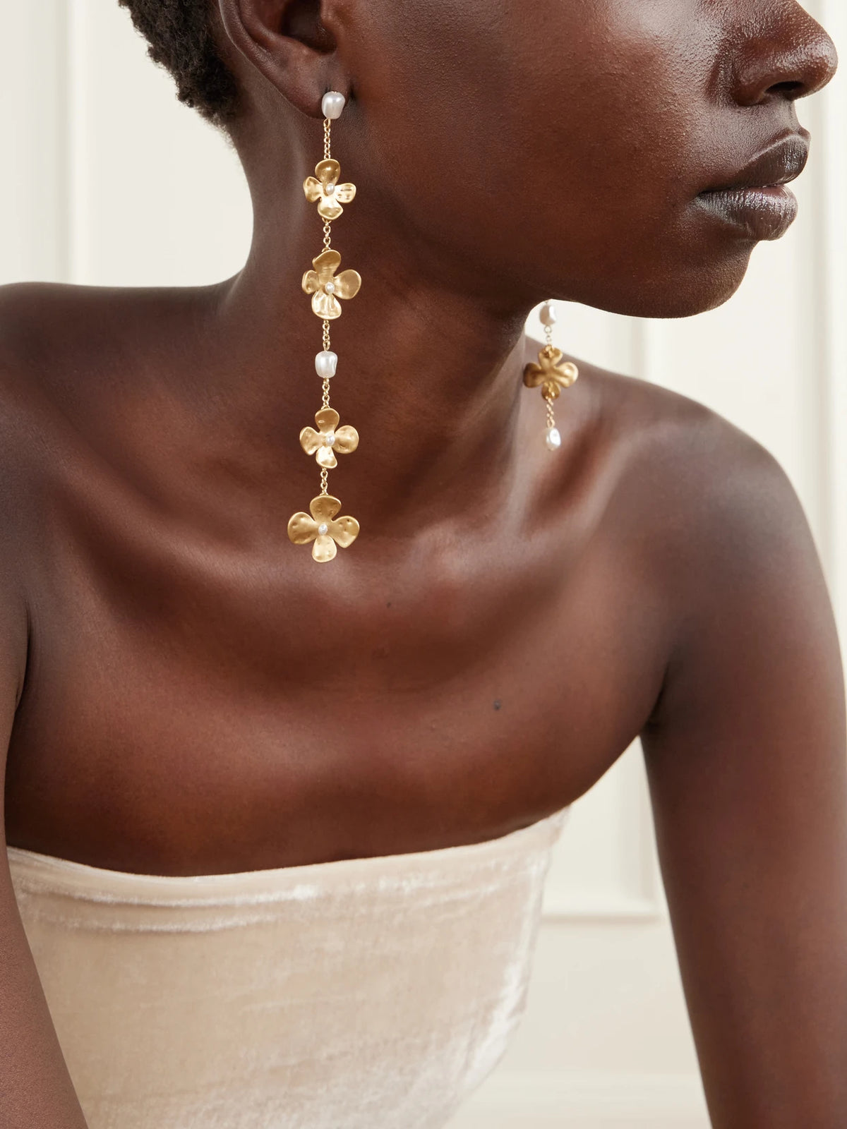 Image of Earrings. Product name - Lucky Pearl-effect Gold-tone Earrings in Multi colour by brand - Cult Gaia