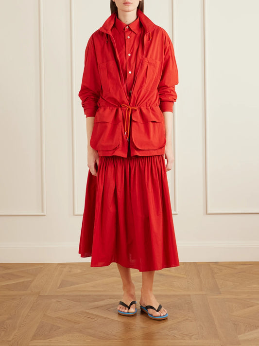 Image of Coats & Jackets. Product name - Cotton Jacket in Red colour by brand - Auralee