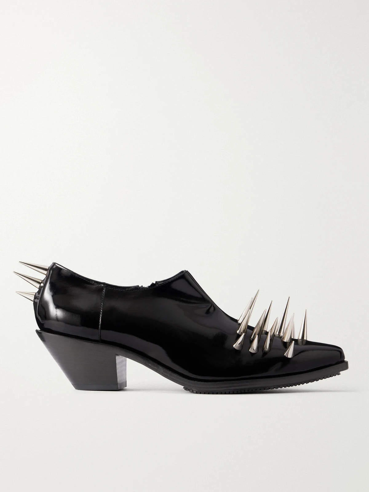 Junya Watanabe Studded Patent-leather Ankle Boots
