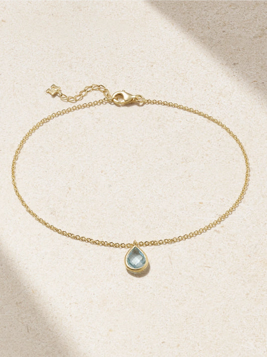 14-karat Gold Topaz Anklet